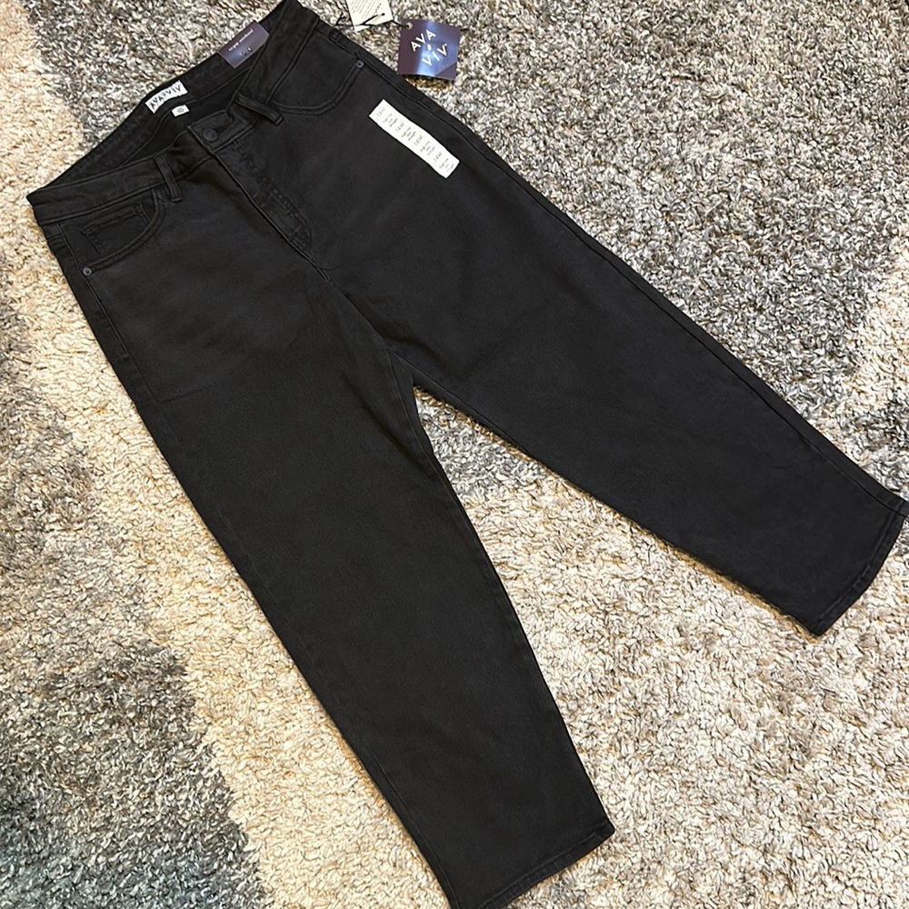 Ava & VIV high-rise slim straight stretch jeans 14W
